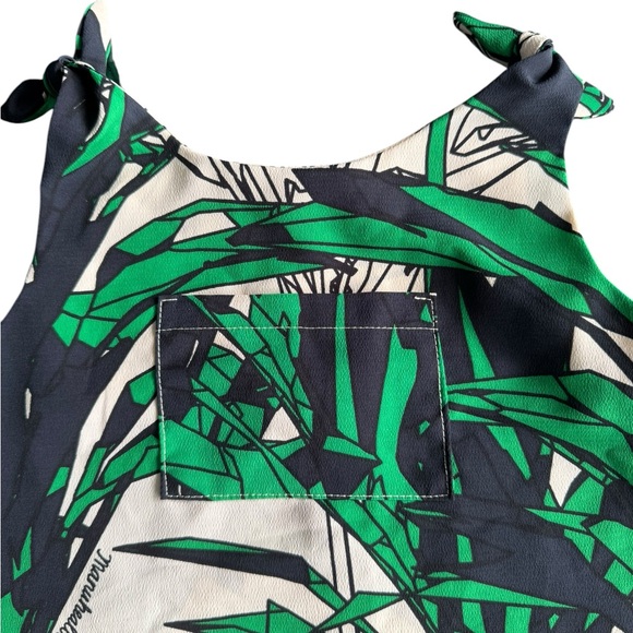 Manuheali’i Green Black & Off-White Sleeveless Blouse Toddler Sz Small - Picture 3 of 10